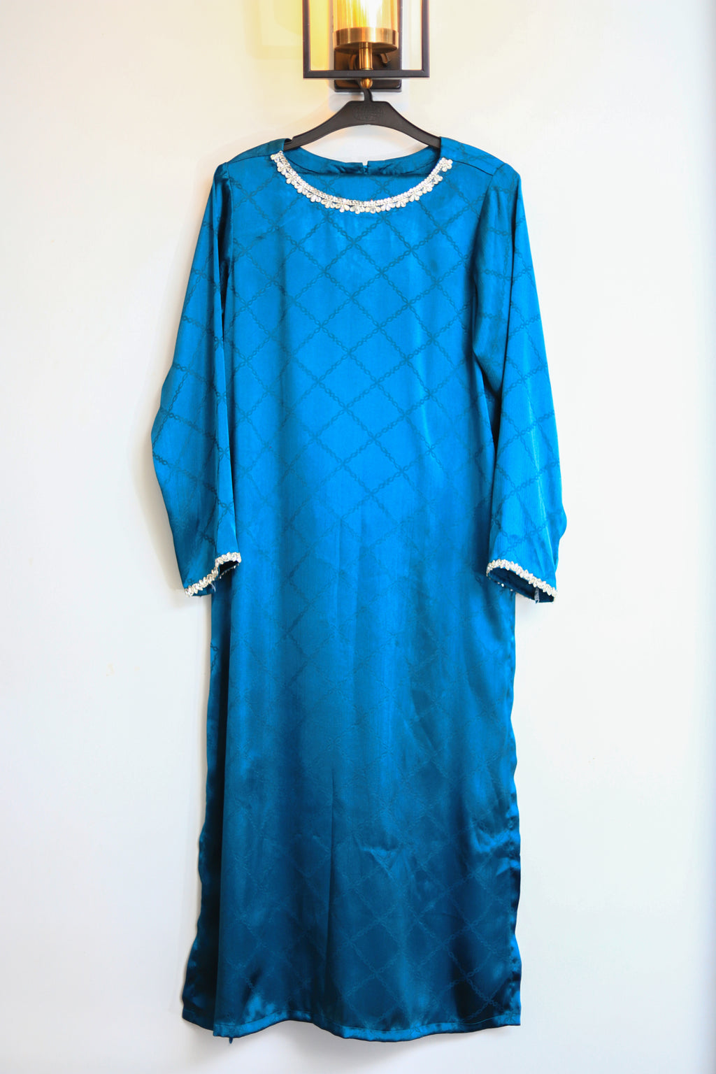 Deep Sea Teal Silk Stitched 3 Piece Suit