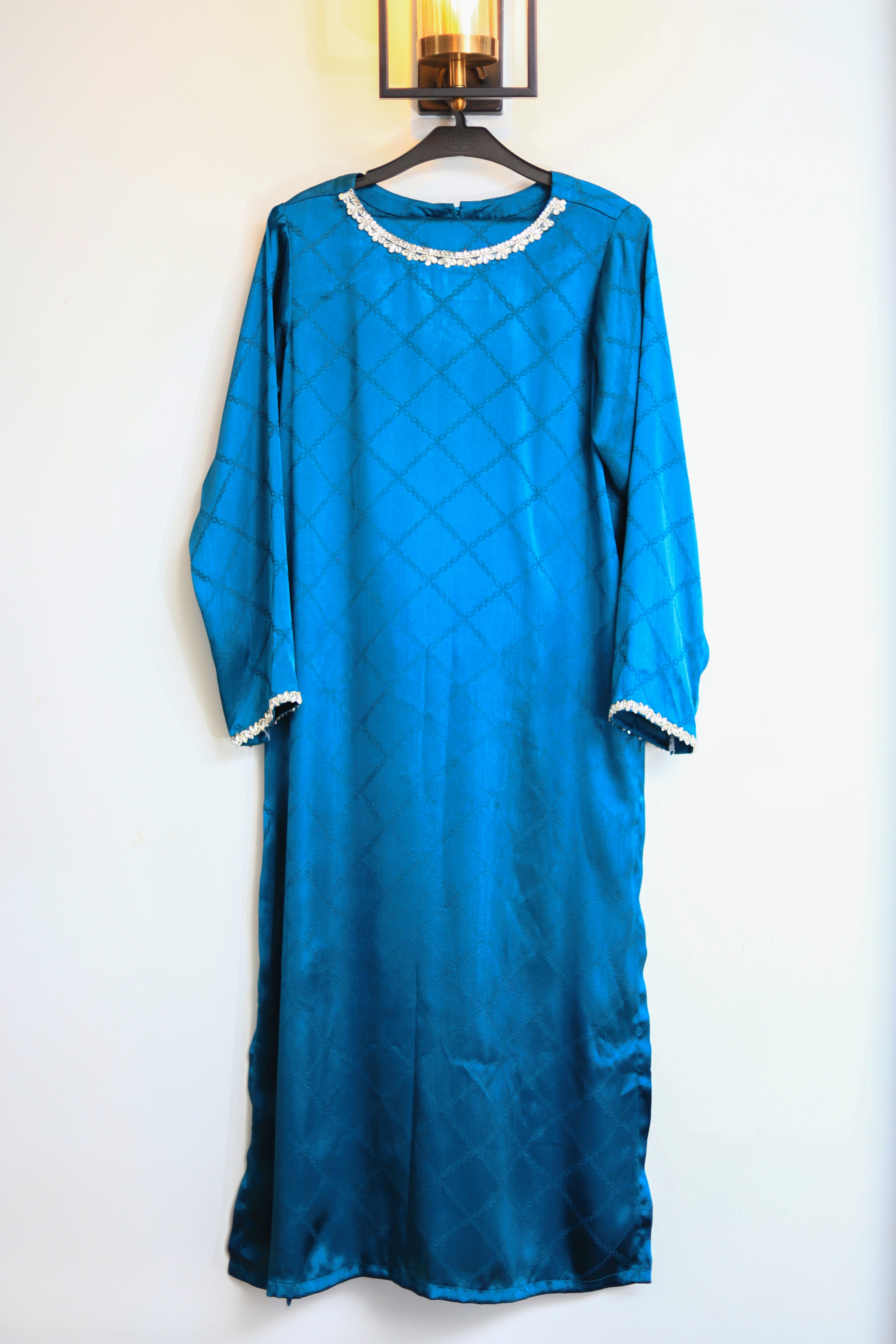 Deep Sea Teal Silk Stitched 3 Piece Suit