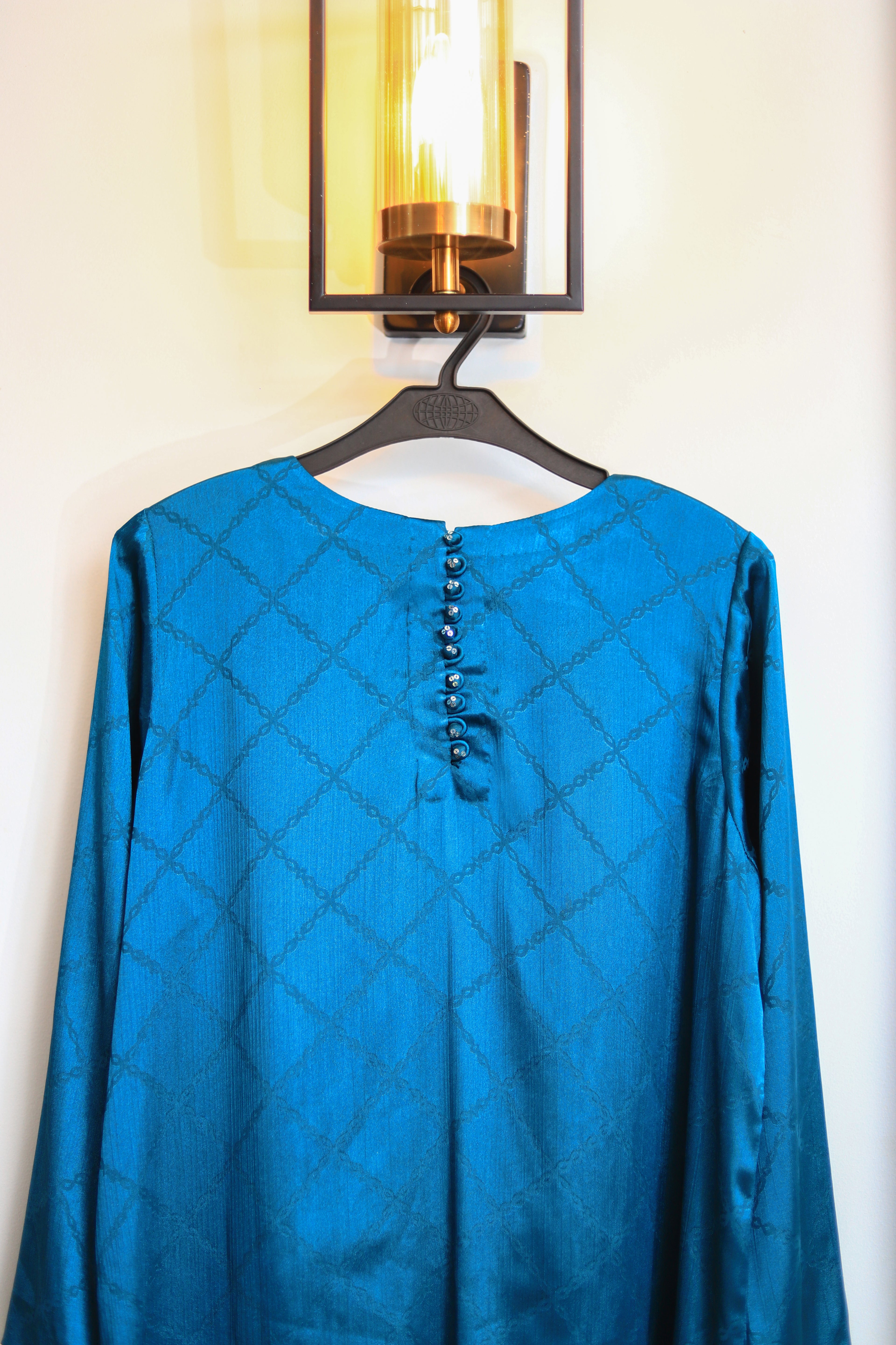 Deep Sea Teal Silk Stitched 3 Piece Suit
