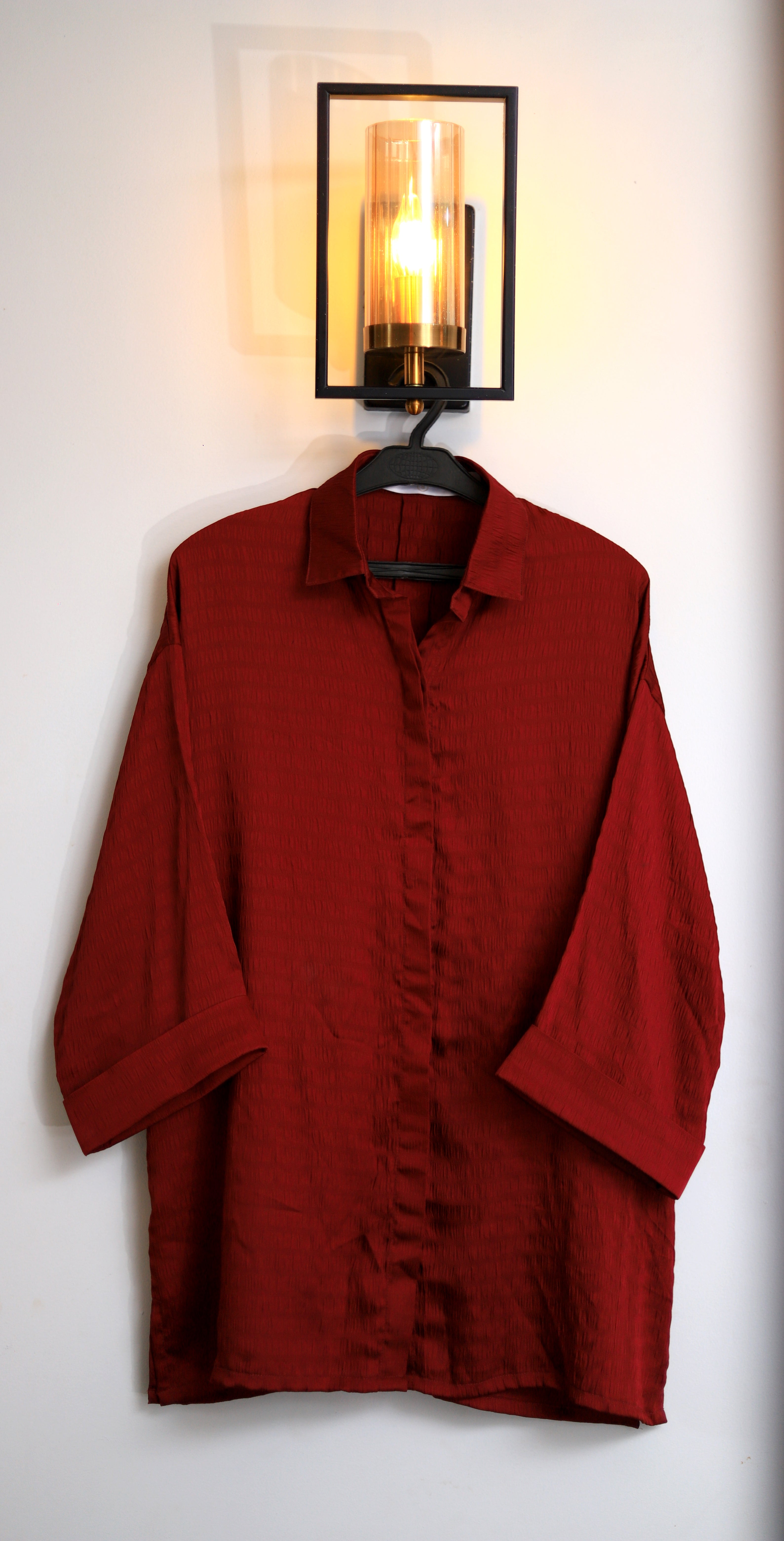 Royal Maroon Textured Co-ord Set Stitched 2 Piece