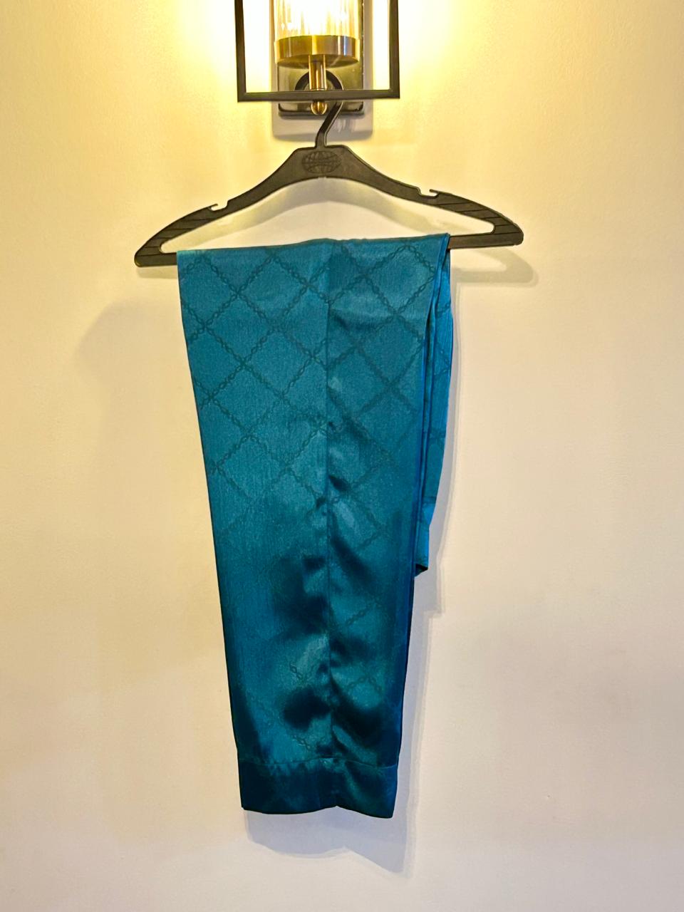 Deep Sea Teal Silk Stitched 3 Piece Suit