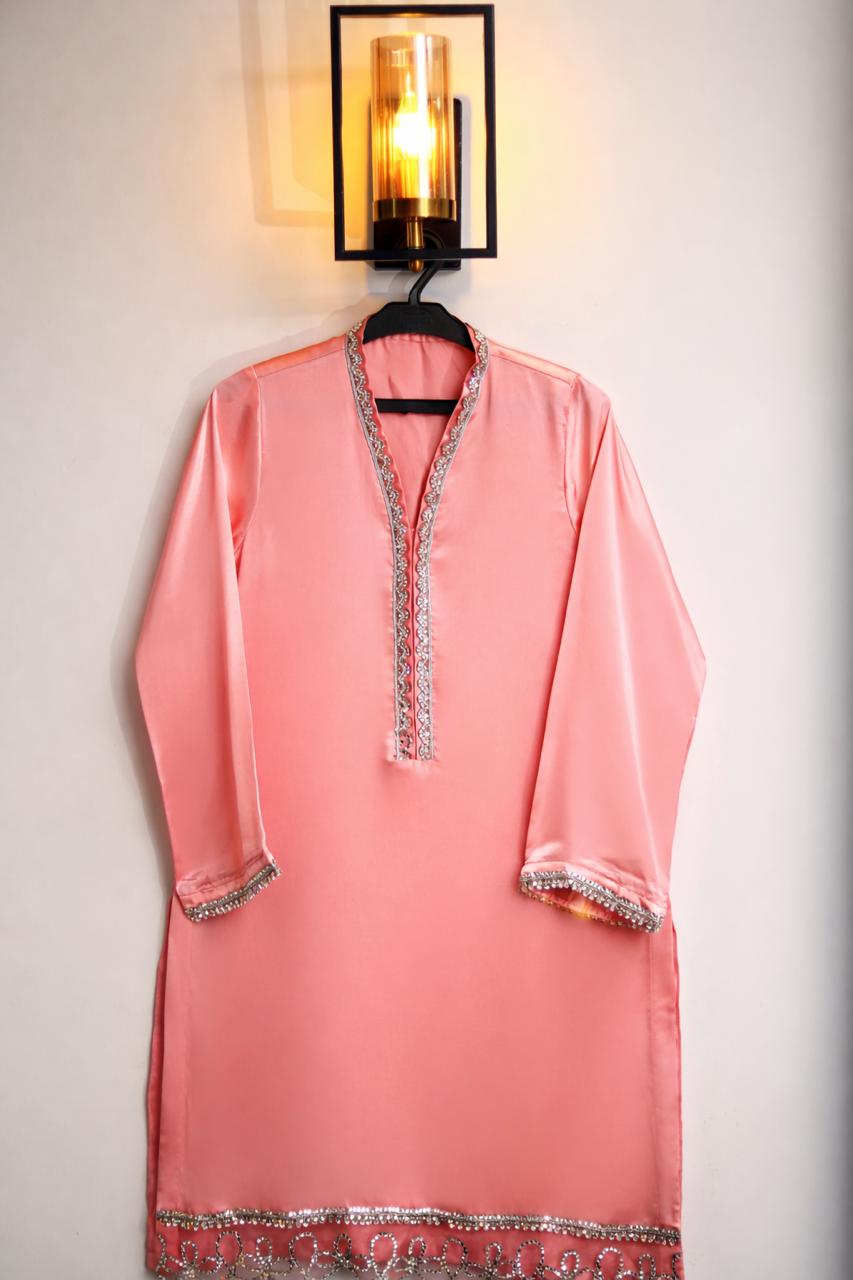 Rosé Aura Silk Stitched 3 Piece Suit