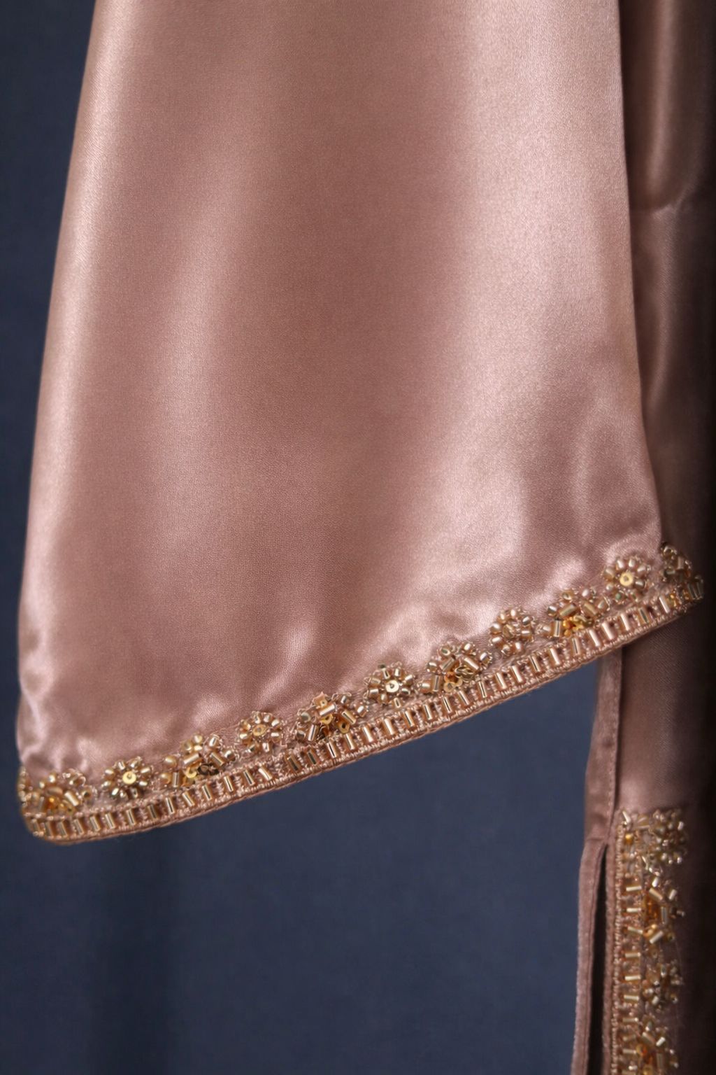 Earthen Beige Glow Silk 3 Piece Stitched Suit